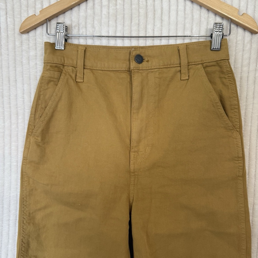 Madewell Jeans Women's Sz 24 Yellow Mustard Cotton Straight leg Pockets - Picture 7 of 16